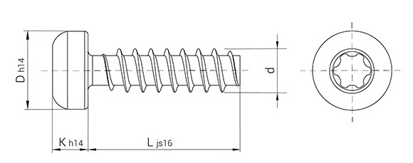 šrouby do plastu, základní rozměry