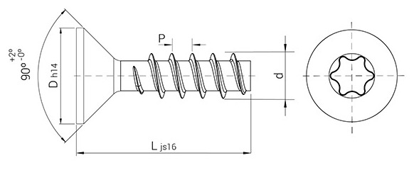 Šrouby do plastu základní rozměry